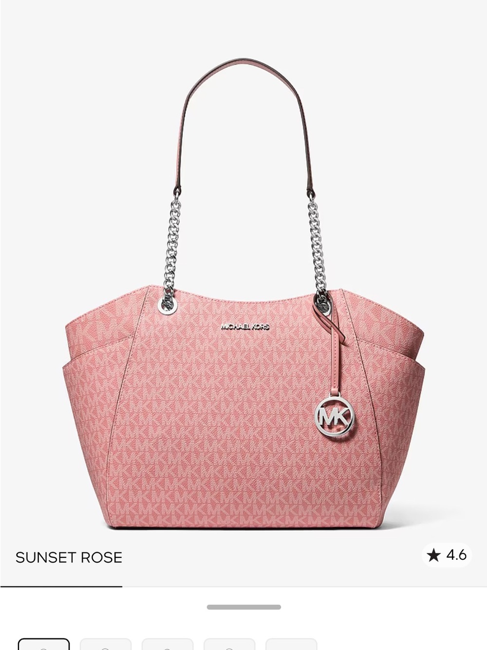 Michael Kors Pink Logo-Print Chain Strap Tote